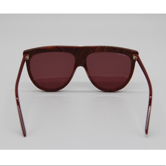 NEW GG0732S 003 UNISEX SHIELD SUNGLASSES GUCCI GG0732S BURGUNDY - Picture 9 of 13